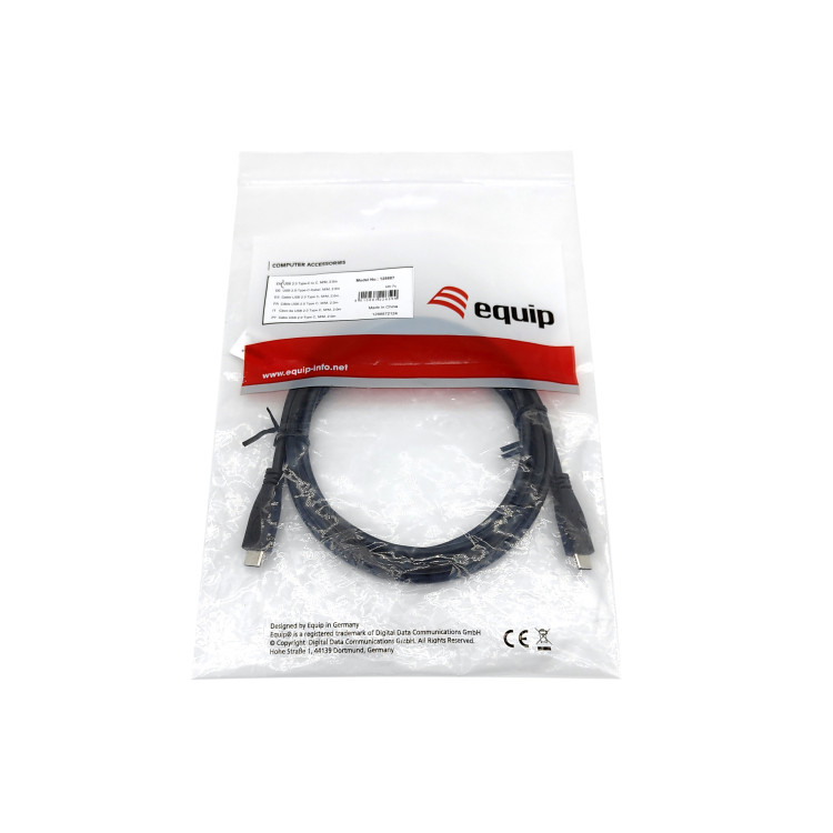 Equip Cabo USB 2.0 C para C, M M, 2,0 m, PD 60W