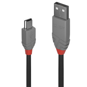 Lindy 36725 cabo USB USB 2.0 5 m USB A Mini-USB B Preto