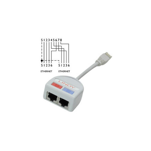 Lindy UTP Port Doubler cabo de rede Cinzento