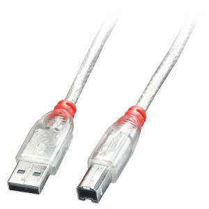 Lindy 41754 cabo USB USB 2.0 3 m USB A USB B Transparente