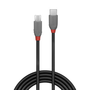 Lindy 36892 cabo USB USB 2.0 2 m USB C Micro-USB B Preto, Cinzento 2