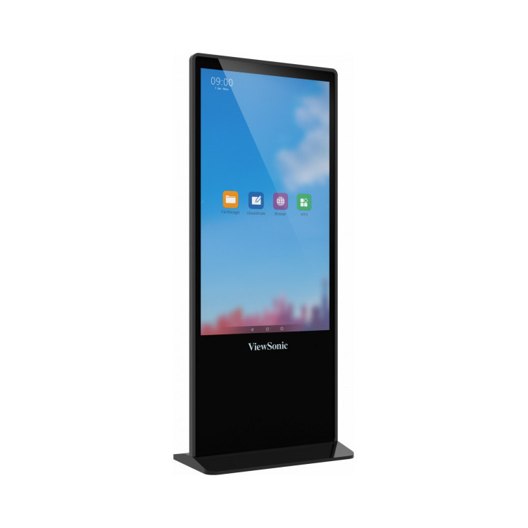 Viewsonic EP5542T ecrã de sinalização Design Totem 139,7 cm (55") LED 450 cd m² 4K Ultra HD Preto Ecrã táctil Android 8.0