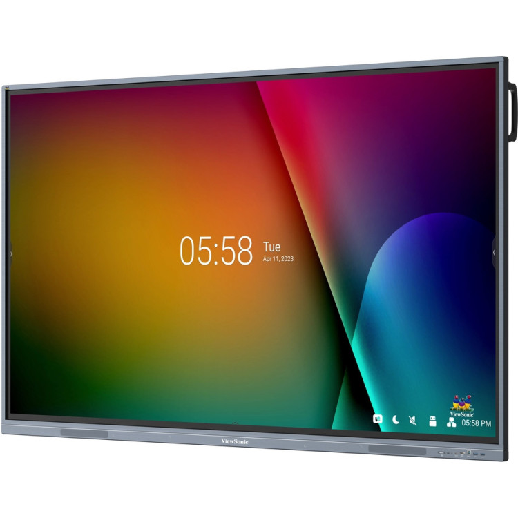 Viewsonic IFP7533-G ecrã de sinalização Plasma interativo 190,5 cm (75") LCD 350 cd m² 4K Ultra HD Preto Ecrã táctil