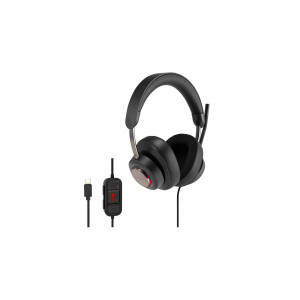 Kensington H2000 Auscultadores Com fios Fita de cabeça Escritório Call center USB Type-C Preto