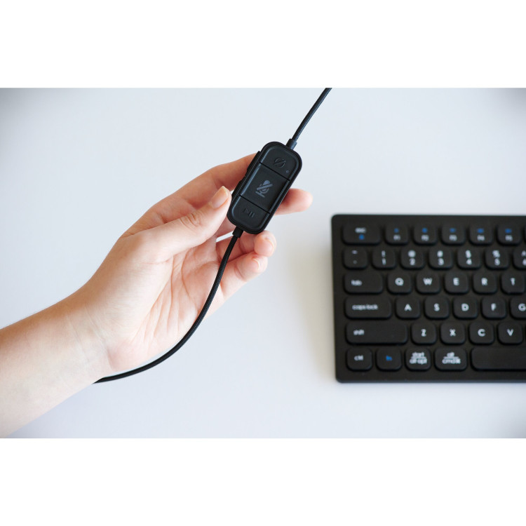 Kensington H2000 Auscultadores Com fios Fita de cabeça Escritório Call center USB Type-C Preto