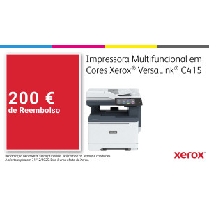 Xerox VersaLink C415 A4 40ppm duplex cópia impres. digitaliz. fax PS3 PCL5e 6 2 bandejas 251 folhas 2