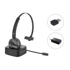 Conceptronic POLONA03BDA auscultador Auscultadores Sem fios Fita de cabeça Escritório Call center Bluetooth Suporte de