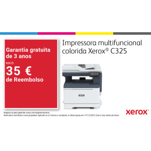 Xerox C325 A4 33ppm sem fios Duplex Cópia Impressão Digitalização Fax PS3 PCL5e 6 2 bandejas 251 folhas 2