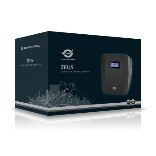 Conceptronic ZEUS03E UPS Linha interativa 1,2 kVA 720 W 6 tomada(s) CA Conceptronic ZEUS03E UPS Linha interativa 1,2 kVA 720 W 6 tomada(s) CA