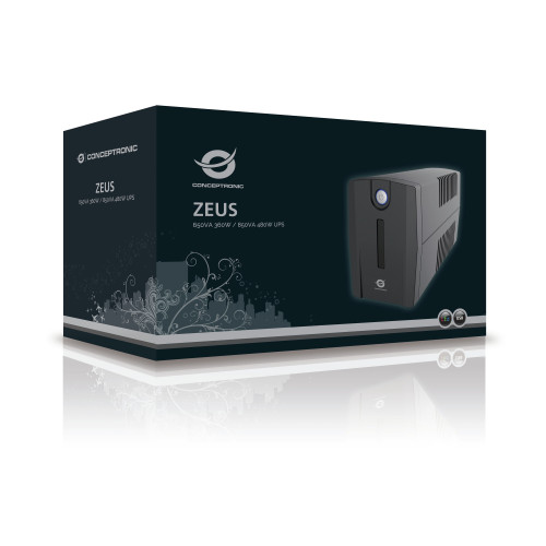 Conceptronic ZEUS02ES UPS Linha interativa 0,85 kVA 480 W 2 tomada(s) CA