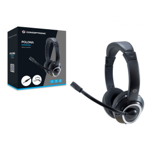 Conceptronic POLONA02BA auscultador Auscultadores Com fios Fita de cabeça Jogos Preto 2