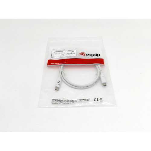 Equip 128361 Cabo USB 3.2 Gen 1 C para C, M M , 1,0 m, PD 60W, 5 Gbps, branco Equip 128361 Cabo USB 3.2 Gen 1 C para C, M M , 1,0 m, PD 60W, 5 Gbps, branco