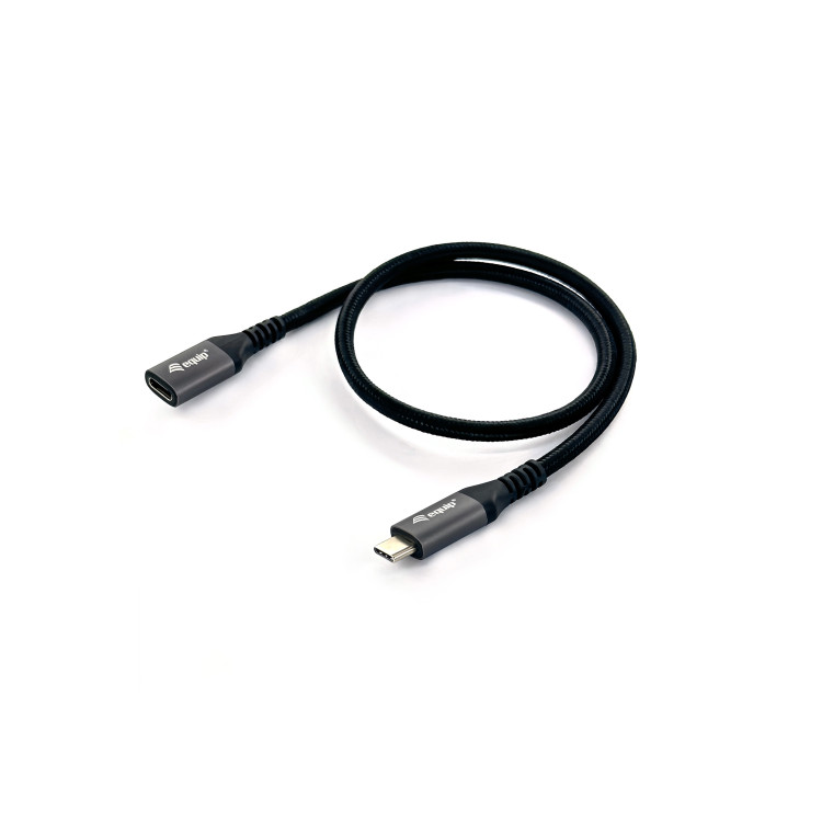 Equip 128370 Cabo de extensão USB 3.2 Gen 2 C para C, M F, 0,5 m, 4K 60 Hz, 10 Gbps, preto