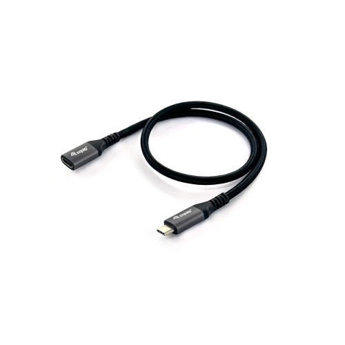 Equip 128370 Cabo de extensão USB 3.2 Gen 2 C para C, M F, 0,5 m, 4K 60 Hz, 10 Gbps, preto Equip 128370 Cabo de extensão USB 3.2 Gen 2 C para C, M F, 0,5 m, 4K 60 Hz, 10 Gbps, preto