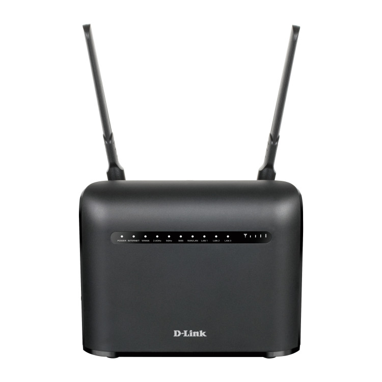 D-Link AC1200 router sem fios Gigabit Ethernet Dual-band (2,4 GHz   5 GHz) 4G Preto