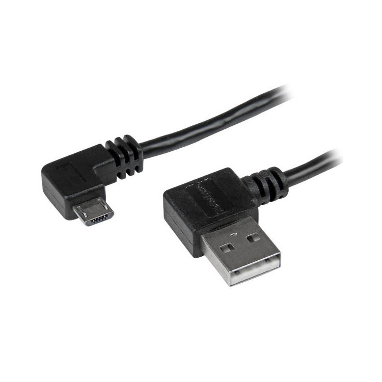 StarTech.com USB2AUB2RA2M cabo USB USB 2.0 2 m USB A Micro-USB B Preto