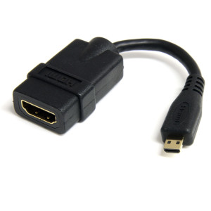 StarTech.com HDADFM5IN cabo HDMI 0,127 m HDMI Type A (Standard) HDMI Type D (Micro) Preto