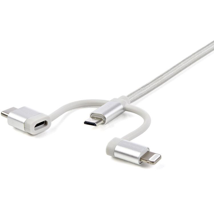 StarTech.com LTCUB1MGR cabo USB USB 2.0 1 m USB A Micro-USB B Prateado
