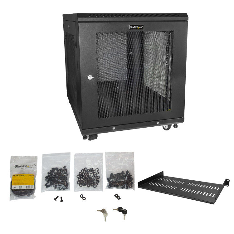 StarTech.com RK1233BKM armário rack 12U Rack independente para servidor Preto