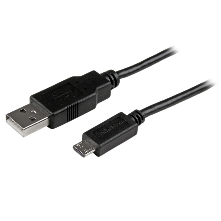 StarTech.com USBAUB50CMBK cabo USB USB 2.0 0,5 m USB A Micro-USB B Preto