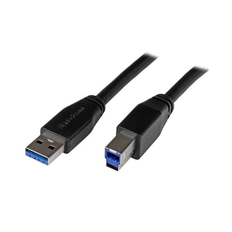 StarTech.com USB3SAB5M cabo USB USB 3.2 Gen 1 (3.1 Gen 1) 5 m USB A USB B Preto