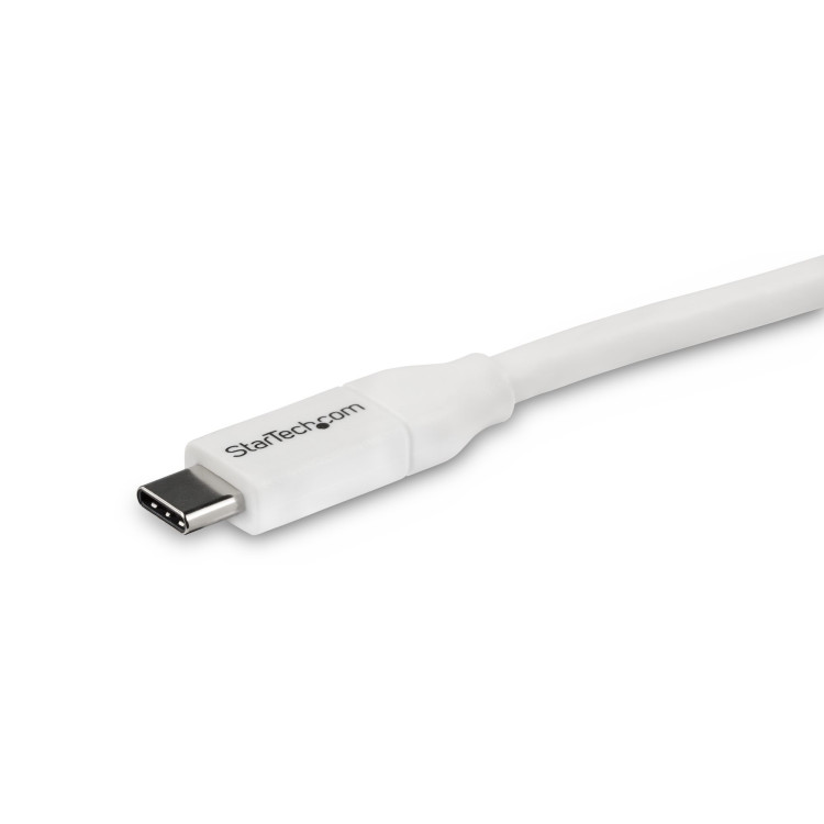 StarTech.com Cabo USB-C para USB-C com 5A PD - M M - Branco - 4 m - USB 2.0 - Certificação USB-IF