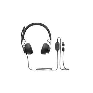Logitech 981-000870 auscultador Auscultadores Com fios Fita de cabeça Chamadas Música USB Type-C Grafite