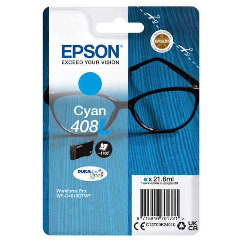 Epson 408L DURABrite Ultra tinteiro 1 unidade(s) Original Rendimento alto (XL) Ciano Epson 408L DURABrite Ultra tinteiro 1 unidade(s) Original Rendimento alto (XL) Ciano