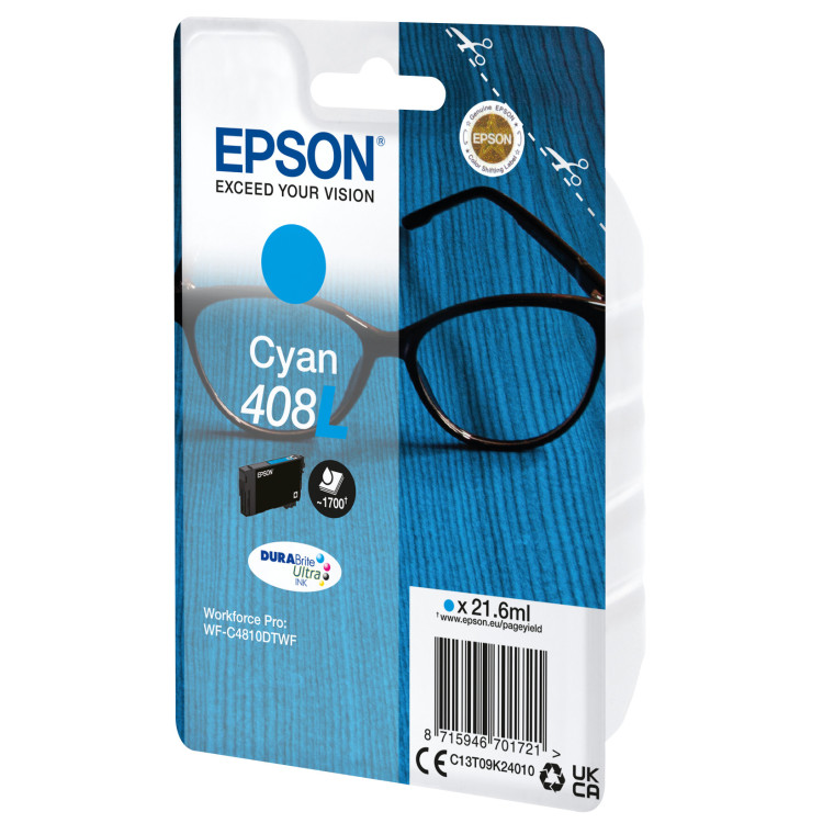 Epson 408L DURABrite Ultra tinteiro 1 unidade(s) Original Rendimento alto (XL) Ciano