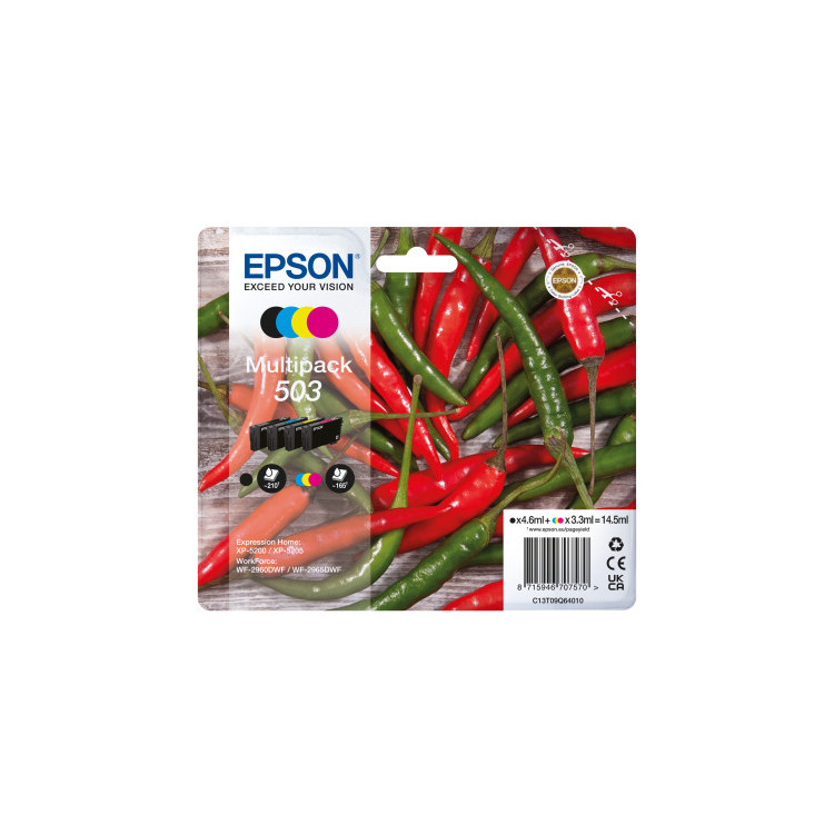Epson 503 tinteiro 4 unidade(s) Original Rendimento padrão Preto, Ciano, Magenta, Amarelo