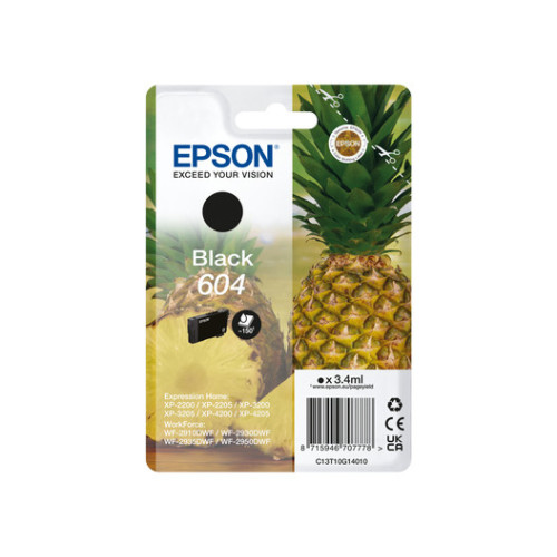 Epson 604 tinteiro 1 unidade(s) Original Rendimento padrão Preto Epson 604 tinteiro 1 unidade(s) Original Rendimento padrão Preto
