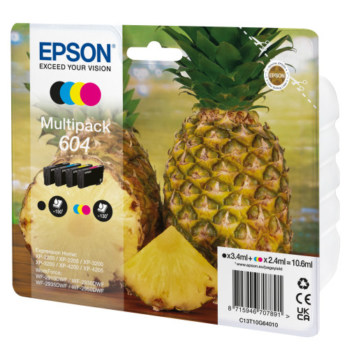 Epson 604 tinteiro 4 unidade(s) Original Rendimento padrão Preto, Ciano, Magenta, Amarelo Epson 604 tinteiro 4 unidade(s) Original Rendimento padrão Preto, Ciano, Magenta, Amarelo