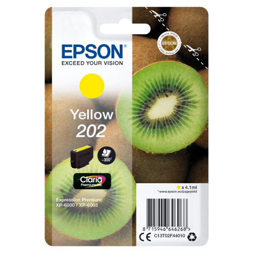 Epson Kiwi 202 tinteiro 1 unidade(s) Original Rendimento padrão Amarelo Epson Kiwi 202 tinteiro 1 unidade(s) Original Rendimento padrão Amarelo