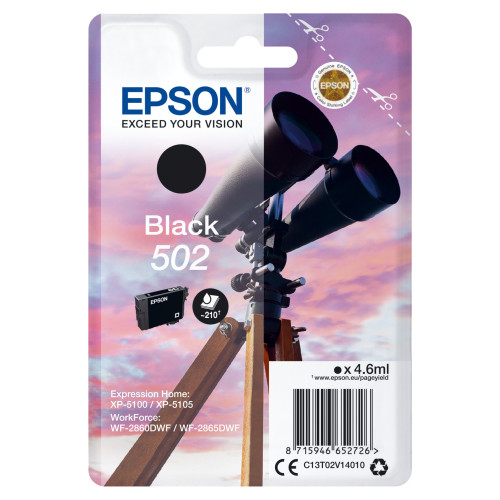 Epson 502 tinteiro 1 unidade(s) Original Rendimento padrão Preto Epson 502 tinteiro 1 unidade(s) Original Rendimento padrão Preto