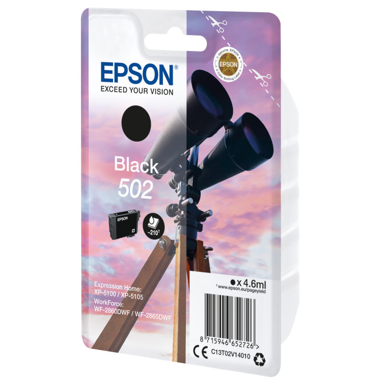 Epson 502 tinteiro 1 unidade(s) Original Rendimento padrão Preto