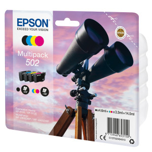 Epson 502 tinteiro 1 unidade(s) Original Rendimento padrão Preto, Ciano, Magenta, Amarelo 2