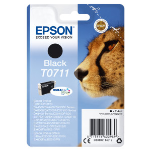 Epson Cheetah Singlepack Black T0711 DURABrite Ultra Ink tinteiro 1 unidade(s) Original Rendimento padrão Preto