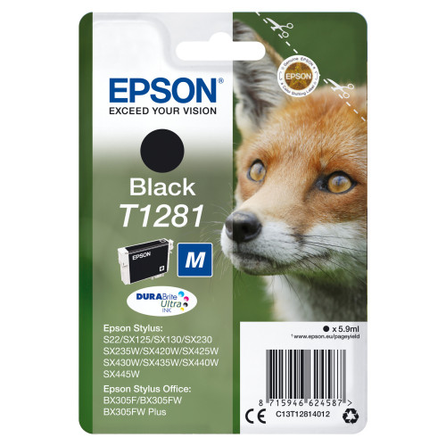 Epson Fox T1281 tinteiro 1 unidade(s) Original Preto Epson Fox T1281 tinteiro 1 unidade(s) Original Preto