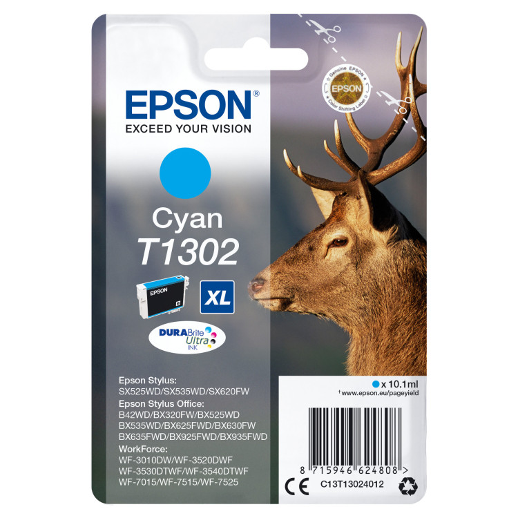 Epson Stag T1302 tinteiro 1 unidade(s) Original Rendimento alto (XL) Ciano