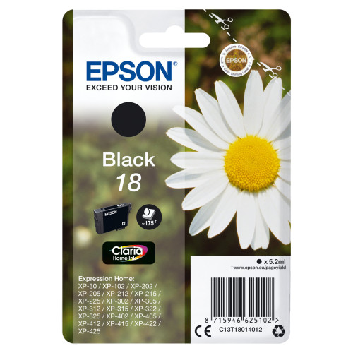 Epson Daisy C13T18014012 tinteiro 1 unidade(s) Original Rendimento padrão Preto Epson Daisy C13T18014012 tinteiro 1 unidade(s) Original Rendimento padrão Preto