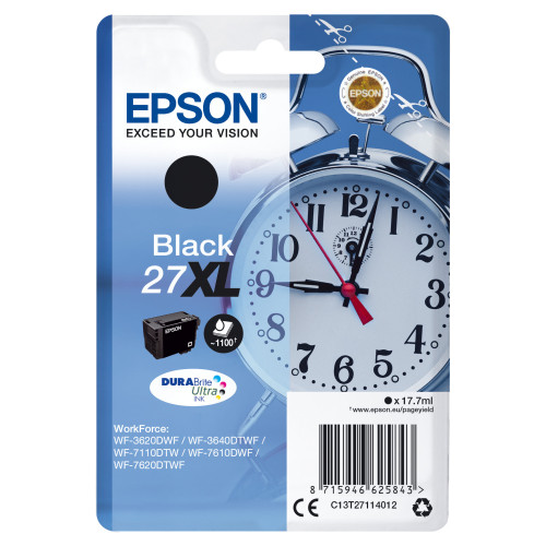 Epson Alarm clock C13T27114012 tinteiro 1 unidade(s) Original Rendimento alto (XL) Preto Epson Alarm clock C13T27114012 tinteiro 1 unidade(s) Original Rendimento alto (XL) Preto
