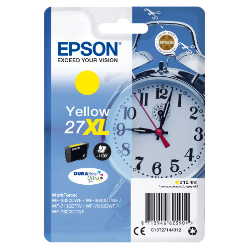 Epson Alarm clock C13T27144012 tinteiro 1 unidade(s) Original Rendimento alto (XL) Amarelo Epson Alarm clock C13T27144012 tinteiro 1 unidade(s) Original Rendimento alto (XL) Amarelo