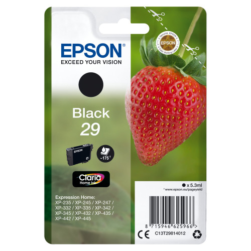 Epson Strawberry C13T29814012 tinteiro 1 unidade(s) Original Rendimento padrão Preto