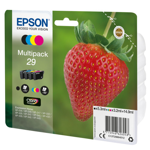 Epson Strawberry C13T29864022 tinteiro 1 unidade(s) Original Preto, Ciano, Magenta, Amarelo Epson Strawberry C13T29864022 tinteiro 1 unidade(s) Original Preto, Ciano, Magenta, Amarelo