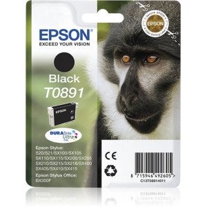 Epson Monkey Tinteiro Preto T0891 Tinta DURABrite Ultra (c alarme RF+AM)
