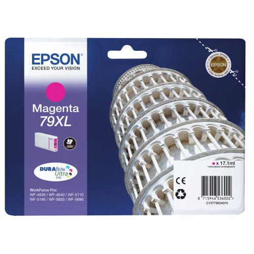 Epson Tower of Pisa 79XL tinteiro 1 unidade(s) Original Rendimento alto (XL) Magenta Epson Tower of Pisa 79XL tinteiro 1 unidade(s) Original Rendimento alto (XL) Magenta