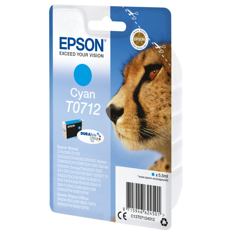 Epson Cheetah T0712 tinteiro 1 unidade(s) Original Ciano