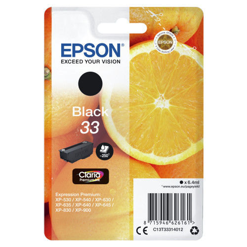Epson Oranges C13T33314022 tinteiro 1 unidade(s) Original Preto Epson Oranges C13T33314022 tinteiro 1 unidade(s) Original Preto