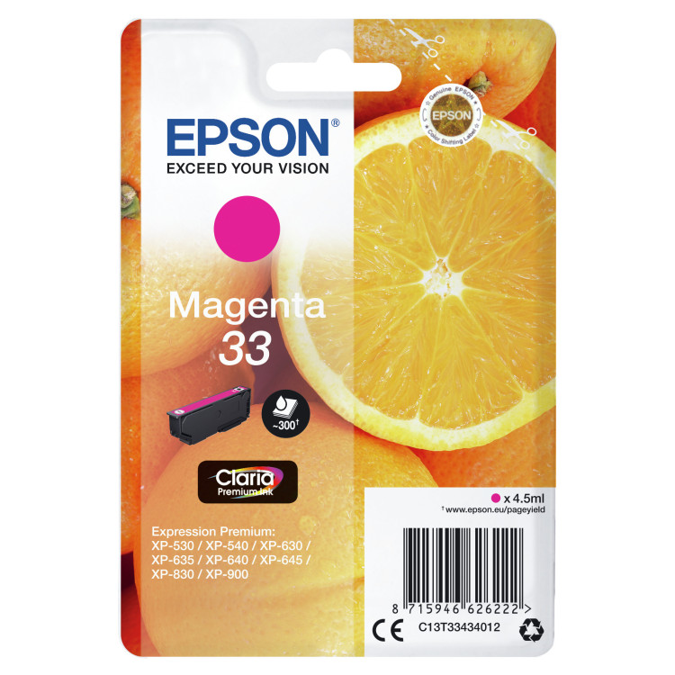 Epson Oranges C13T33434022 tinteiro 1 unidade(s) Original Magenta