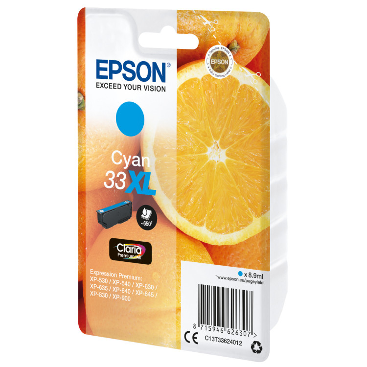 Epson Oranges C13T33624022 tinteiro 1 unidade(s) Original Rendimento alto (XL) Ciano